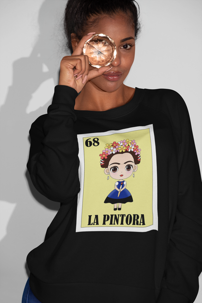 La Pintora Frida Kahlo Cartoon Art T-Shirt – Mexican Folk Art Inspired Tee
