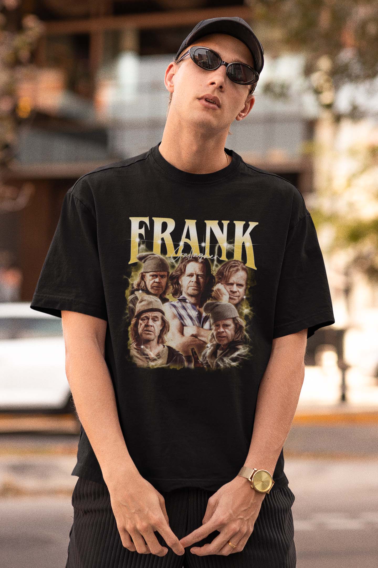 Frank Gallagher Shameless TV Show Collage Graphic T-Shirt