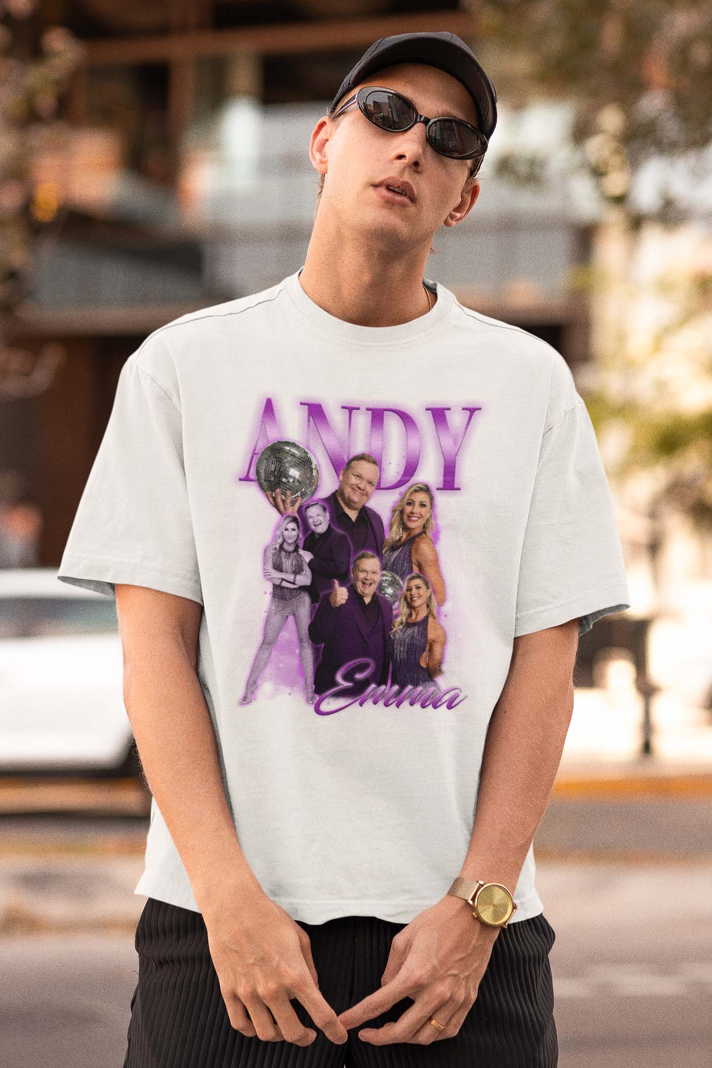 Andy & Emma Dancing Disco Ball Retro T-Shirt for Fans