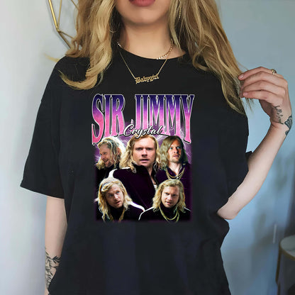 Sir Jimmy Crystal Graphic T-Shirt – Vintage Style Blonde Rock Star Tee