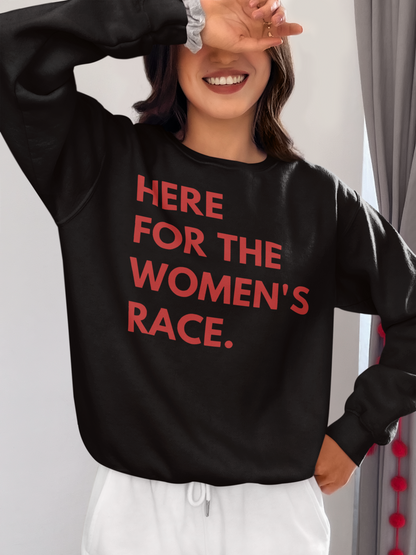 Here For The Women's Race Hoodie - Supportive Running Hoodie for Spectators