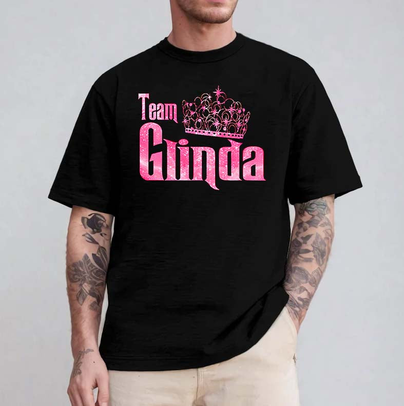 Team Glinda Pink Glitter Crown T-Shirt for Fans of The Wizard of Oz
