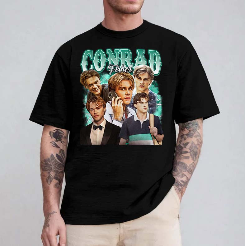 Conrad Fisher Vintage Style Graphic Tee - Retro Celebrity Portrait Shirt