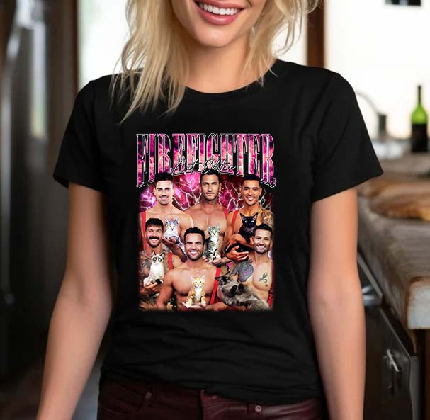Firefighter Cats Shirt - Funny Fireman Shirt with Cats - Unique Firefighter Gift Tee