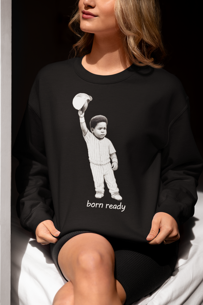 Born Ready Cute Baby Baseball Player Graphic Tee