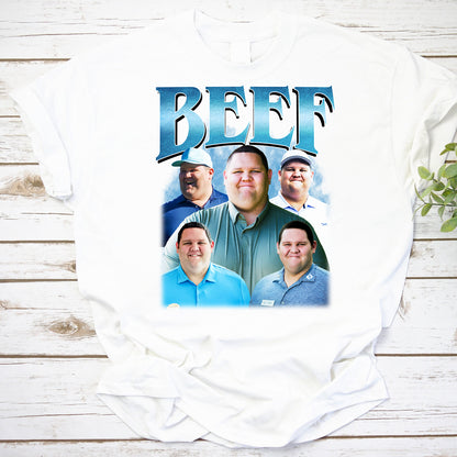 Beef Vintage Style Graphic T-Shirt with Multiple Portraits