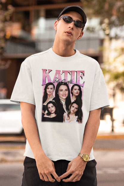 Katie McGrath Vintage Style Collage T-Shirt – Retro Fan Art Tee