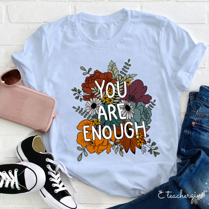 Vintage Retro You Are Enough Sunburst T-Shirt Inspirational Quote Tee