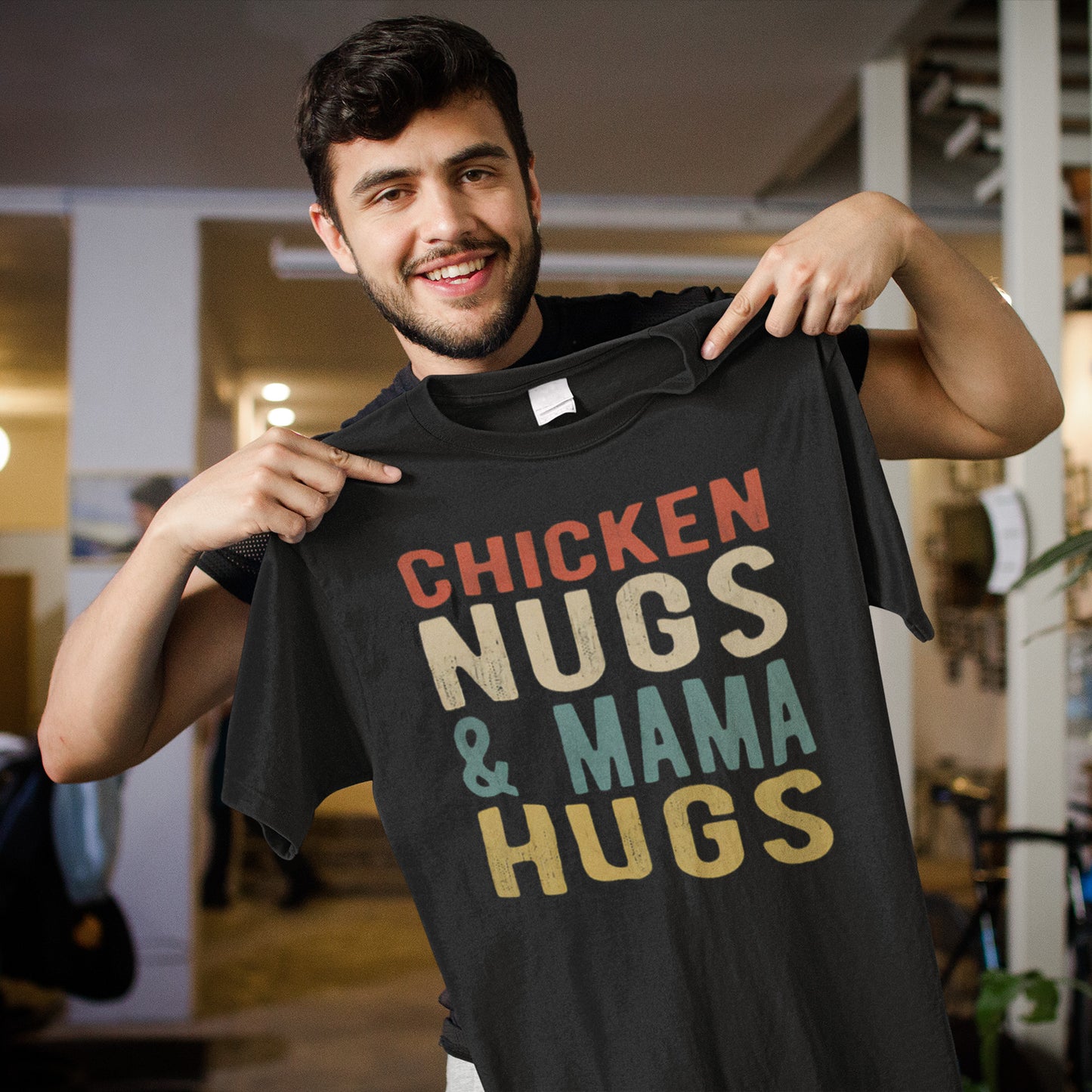 Chicken Nugs & Mama Hugs Funny Quote Graphic Tee