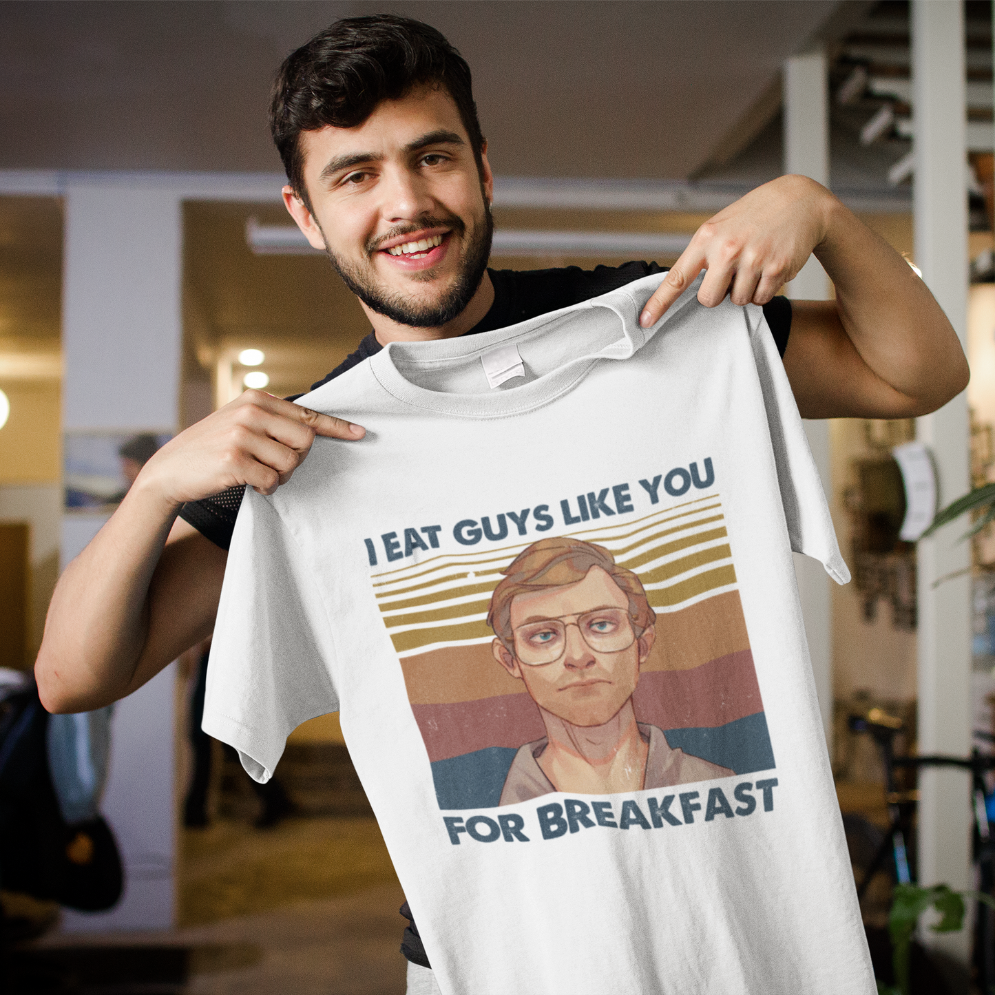 Vintage Retro 'Eat Guys Like You for Breakfast' Graphic Sweatshirt
