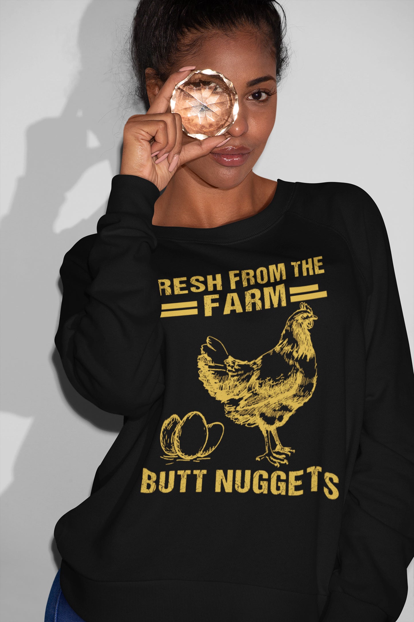 Funny Farm Chicken T-Shirt Fresh From The Farm Butt Nuggets Tee