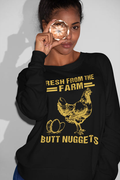 Funny Farm Chicken T-Shirt Fresh From The Farm Butt Nuggets Tee