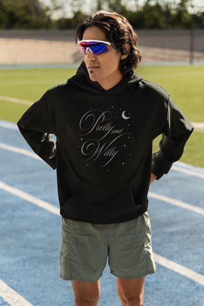 Pretty and Witty Black Graphic Tee - Feminine Starry Moon T-Shirt