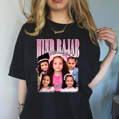 Hind Rajab Memory Custom Photo Collage T-Shirt - Personalized Kids' Photo Tee