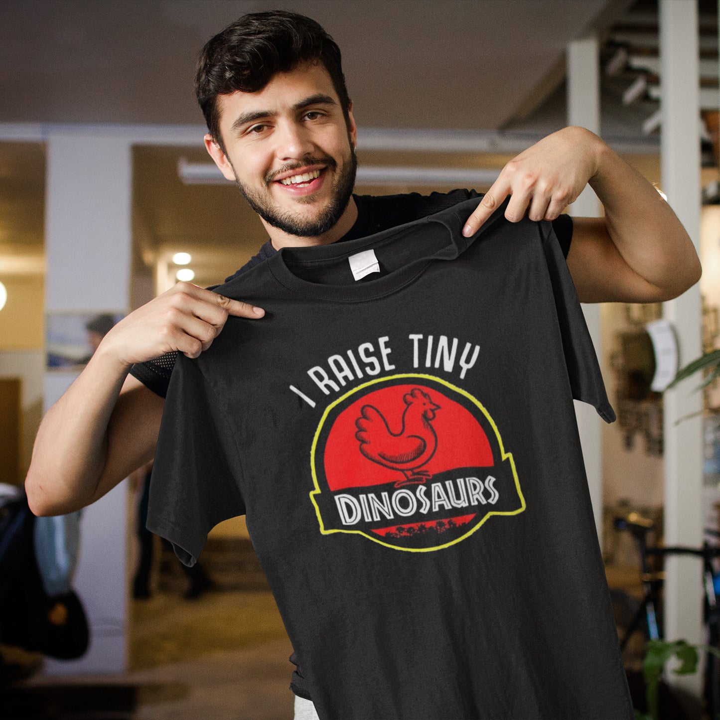 I Raise Tiny Dinosaurs Funny Chicken Lover T-Shirt