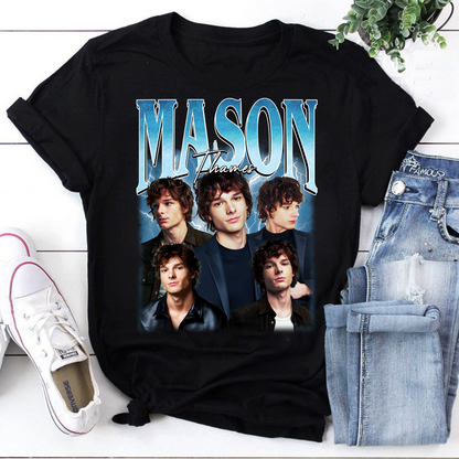 Mason Thames Graphic Tee with Stormy Sky Portrait Design