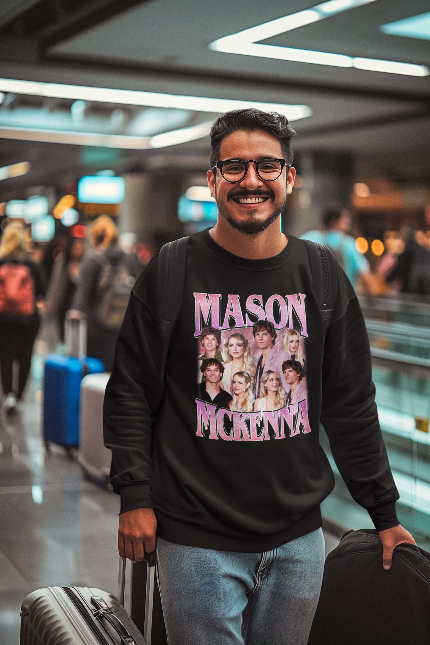 Mason McKenna Vintage Style Photo Collage Graphic Tee