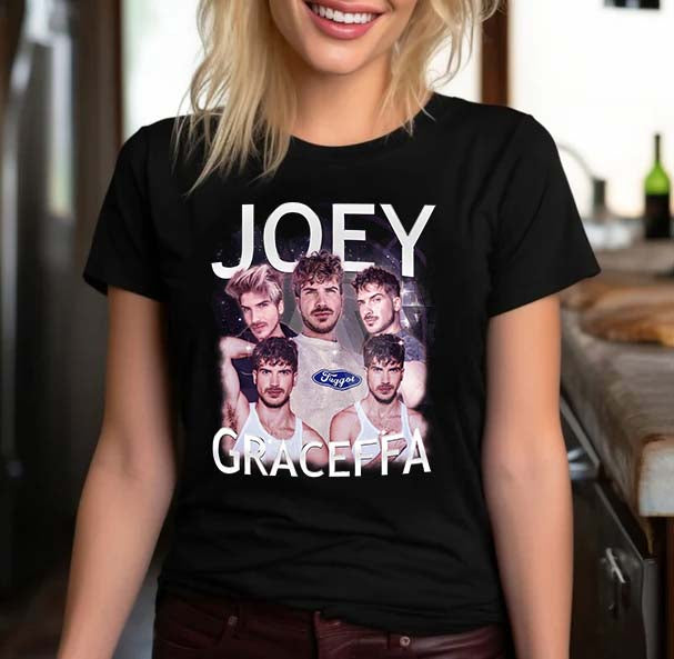 Joey Graceffa Graphic Tee - Retro Style Fan Collage Shirt