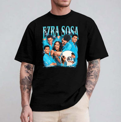 Ezra Sosa Graphic Tee - Dance Couple Fan Shirt with Vibrant Blue Design