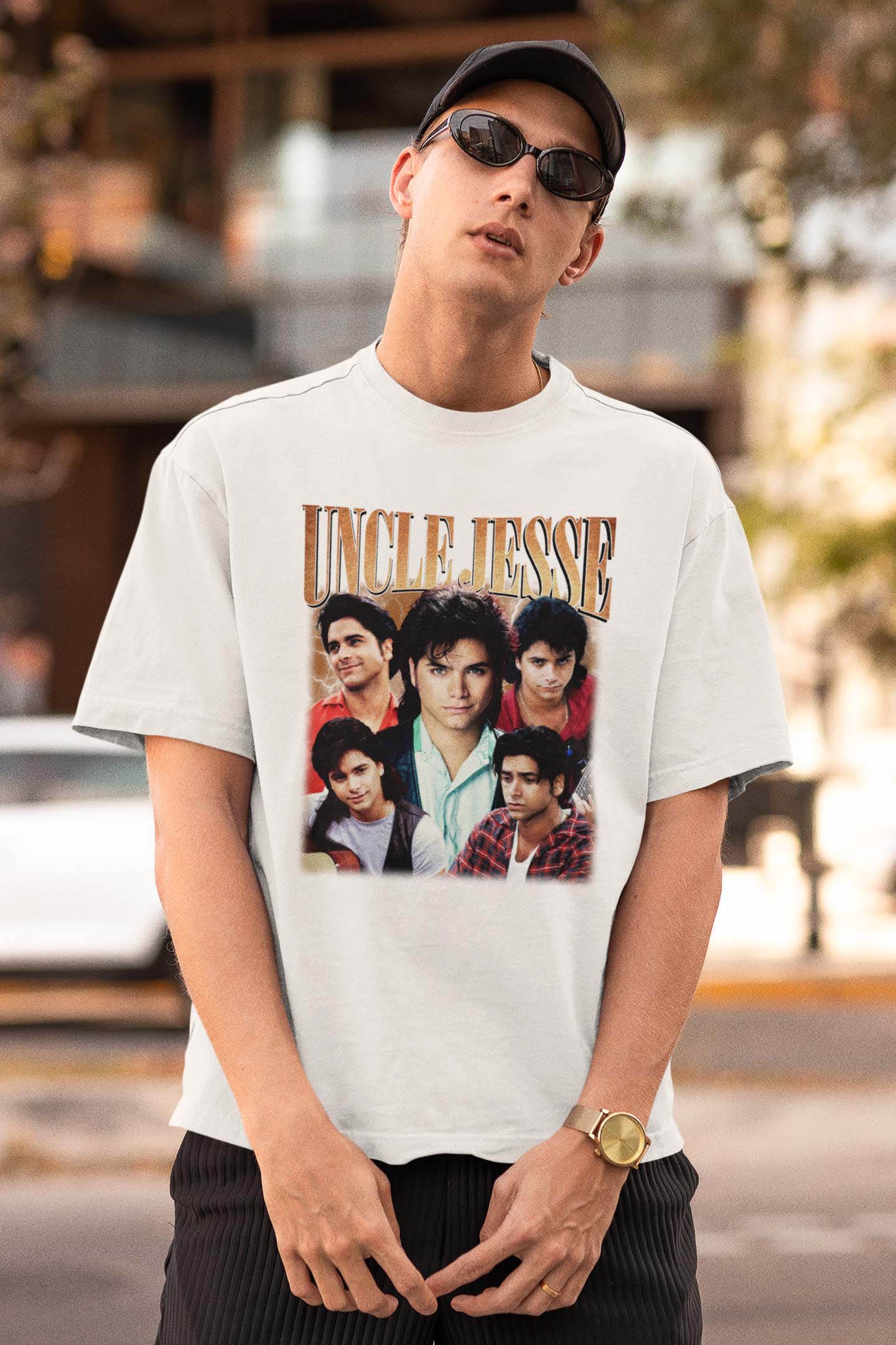 Vintage Uncle Jesse Full Cast Graphic Tee - Full House Fan Shirt
