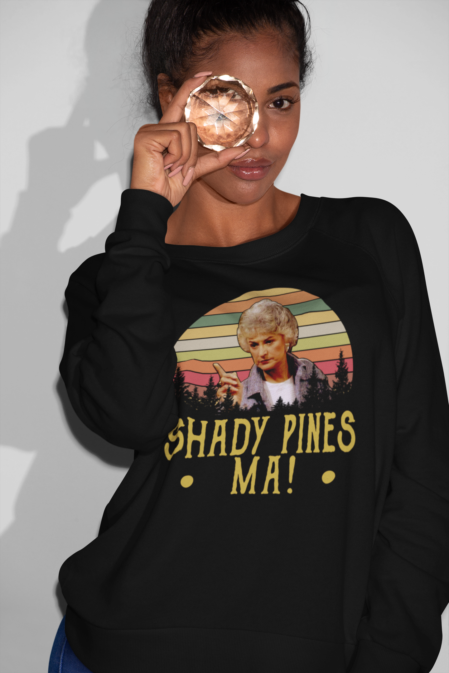 Shady Pines Ma Vintage Style Funny T-Shirt with Retro Forest Design