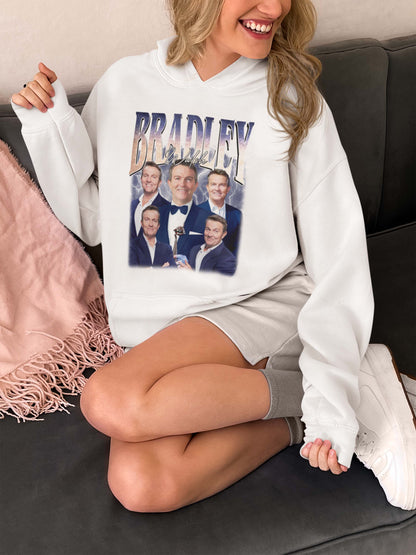 Bradley Walsh Graphic Hoodie - Retro Style Multi-Image Design in Black Sweatshirt