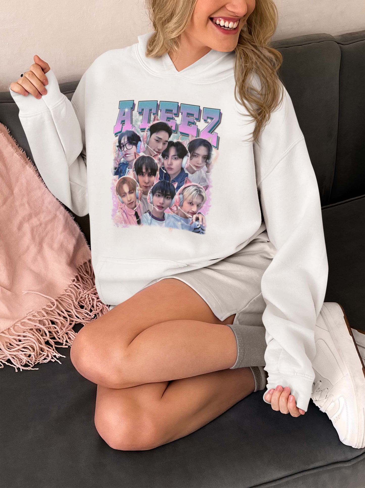 ATEEZ Hoodie Black Kpop Group Graphic Sweatshirt Unisex Casual Wear