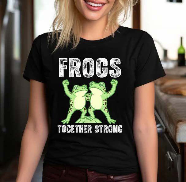 Frogs Together Strong T-Shirt Cute Cartoon Frog Tee