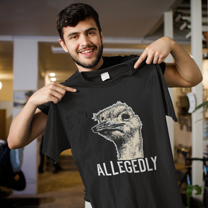 Allegedly Ostrich Graphic Sweatshirt - Funny Animal Statement Pullover