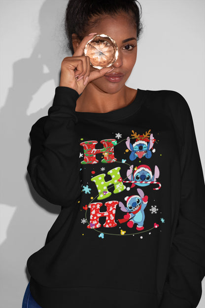 Cute Stitch Christmas Shirt Ho Ho Ho Holiday Tee for Disney Fans
