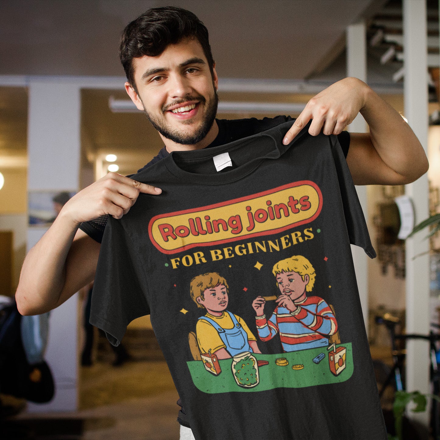 Rolling Joints For Beginners Funny Graphic Tee for Cannabis Enthusiasts