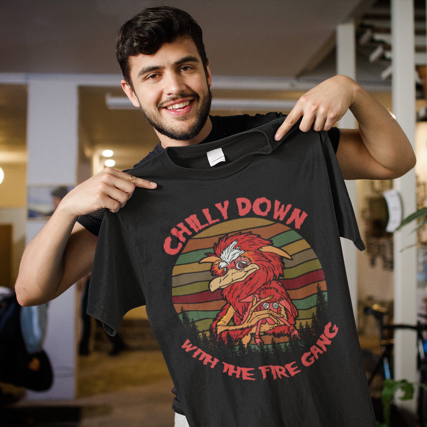 Chilly Down With The Fire Gang Retro Graphic Sweatshirt