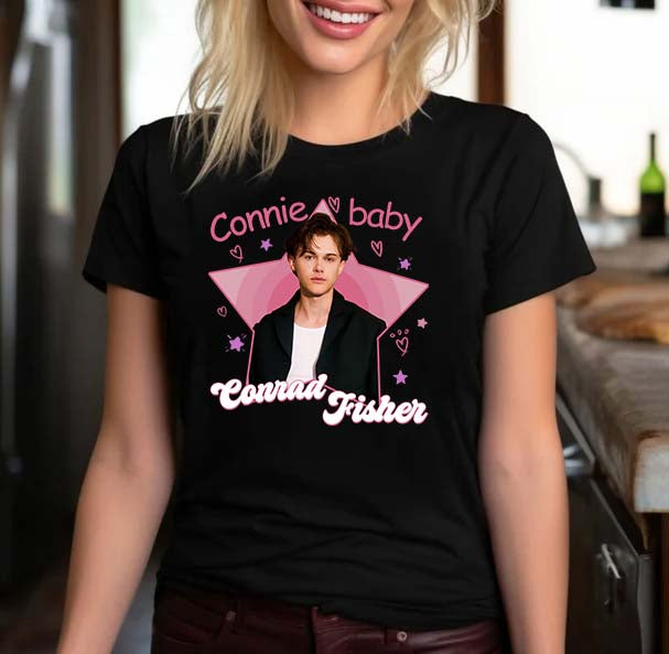 Connie Baby Conrad Fisher Fan T-Shirt - Cute Pink Star Graphic Tee