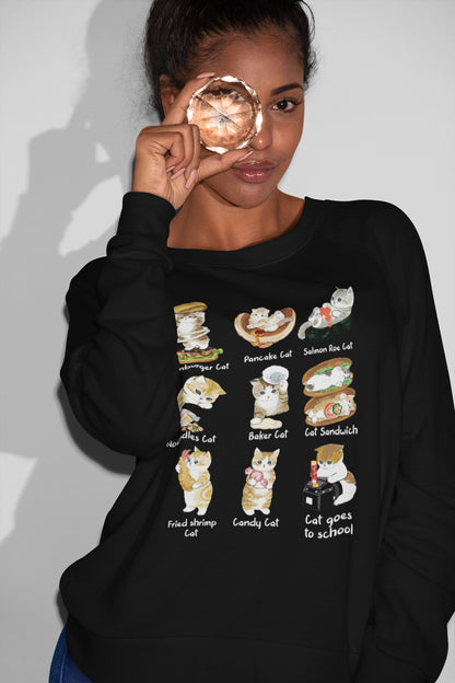 Cute Food-Themed Cat Funny T-Shirt - Hamburger, Pancake & Candy Cats