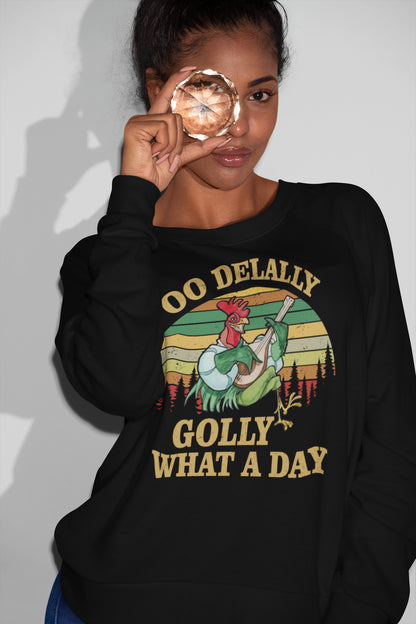 Funny Oo Delally Chicken Playing Banjo T-Shirt - Golly What A Day Vintage Style Tee
