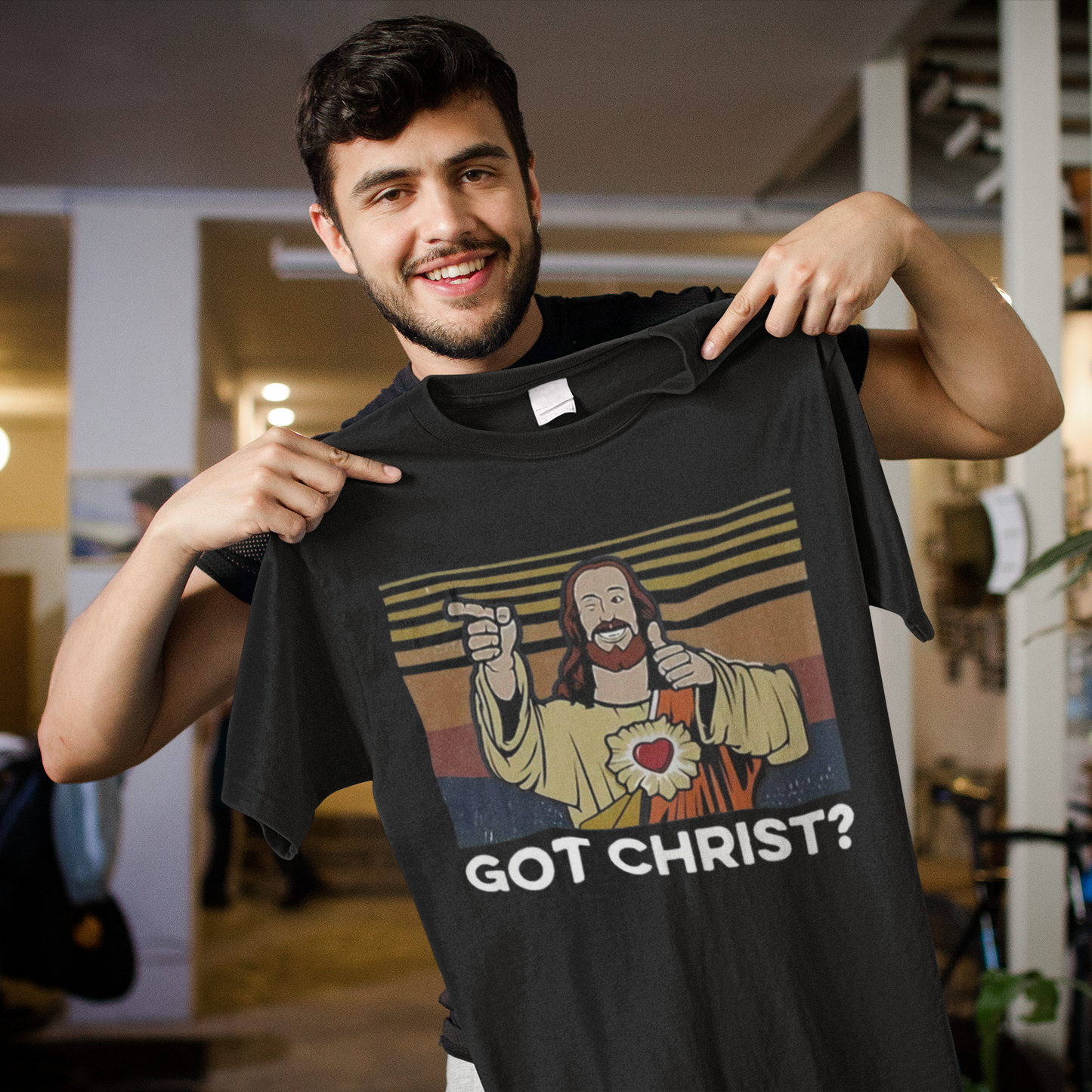 Got Christ? Funny Christian Sweatshirt with Vintage Jesus Design