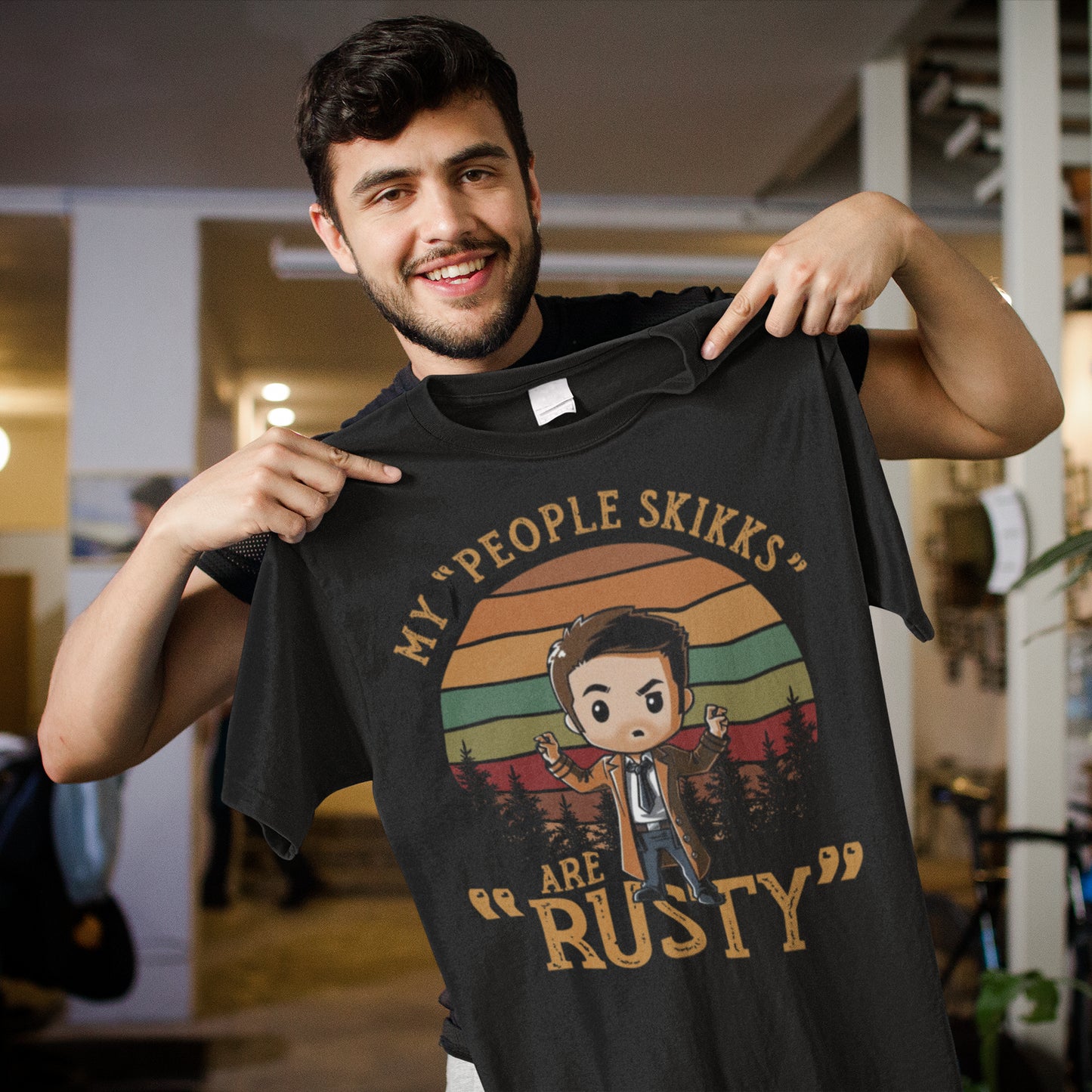 Funny People Skikks Are Rusty Vintage Style Crewneck Sweatshirt
