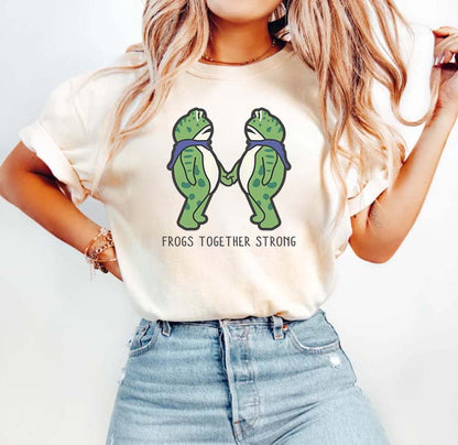 Frogs Together Strong Cute Matching Frog Couple T-Shirt