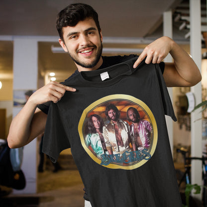 Bee Gees Retro Vintage Band T-Shirt Black Unisex Music Tee