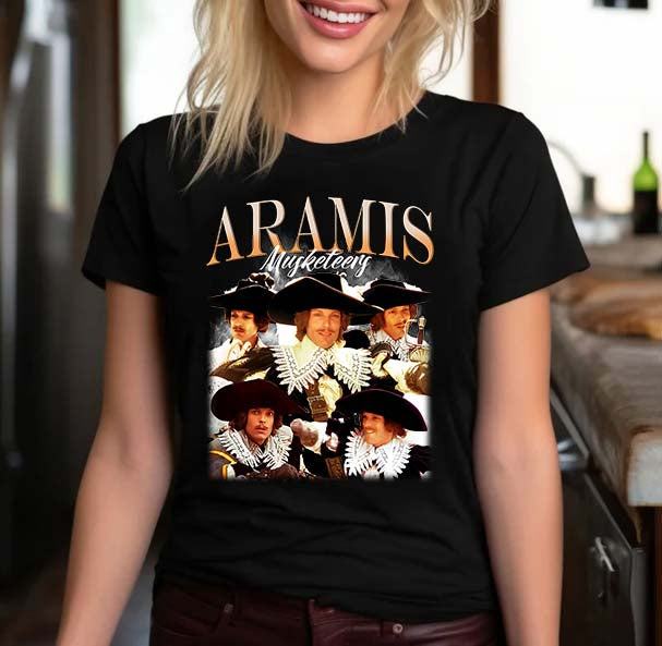 Aramis Musketeers Vintage Style Black Graphic Tee