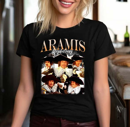 Aramis Musketeers Vintage Style Black Graphic Tee