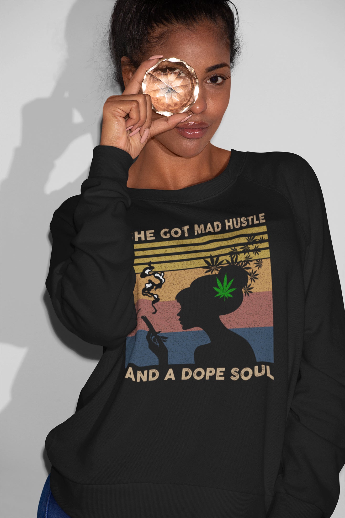 She Got Mad Hustle and a Dope Soul Vintage Weed T-Shirt