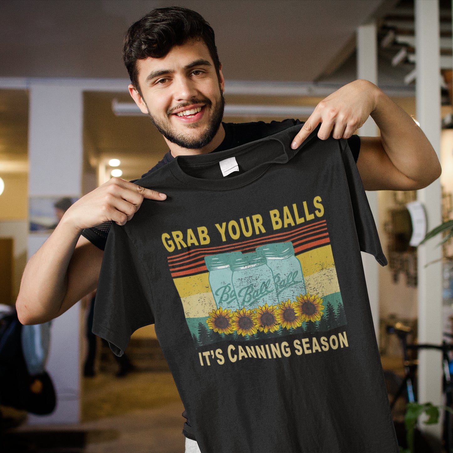 Grab Your Balls It’s Canning Season Sweatshirt with Mason Jars & Sunflowers