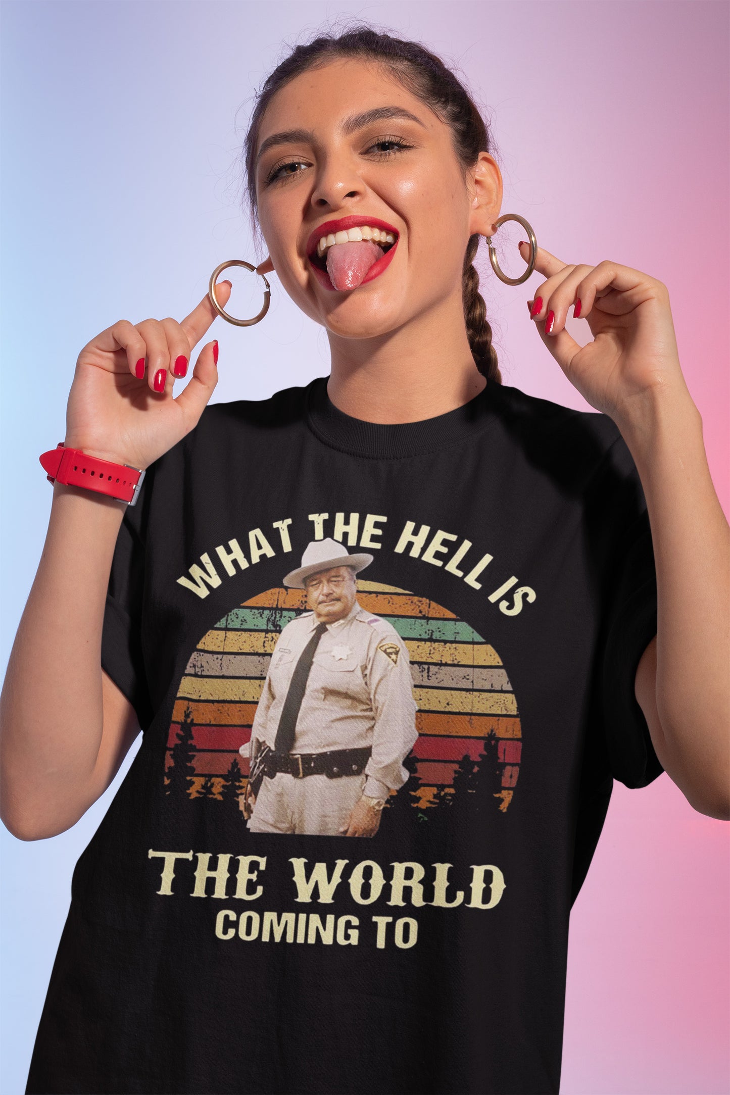 Vintage Retro Sheriff Graphic Sweatshirt - What the Hell Is the World Coming To
