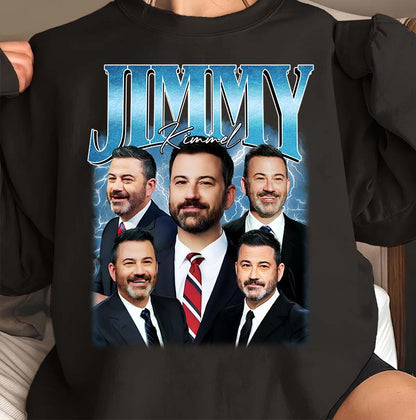 Jimmy Kimmel Faces Graphic Tee - Celebrity Talk Show Host T-Shirt