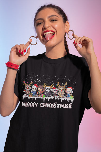 Cute Horror Movie Characters Merry Christmas Sweatshirt