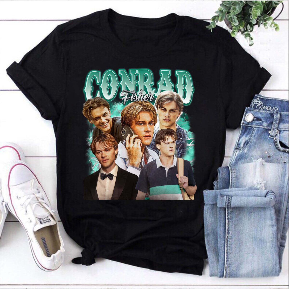 Conrad Fisher Vintage Style Graphic Tee - Retro Celebrity Portrait Shirt