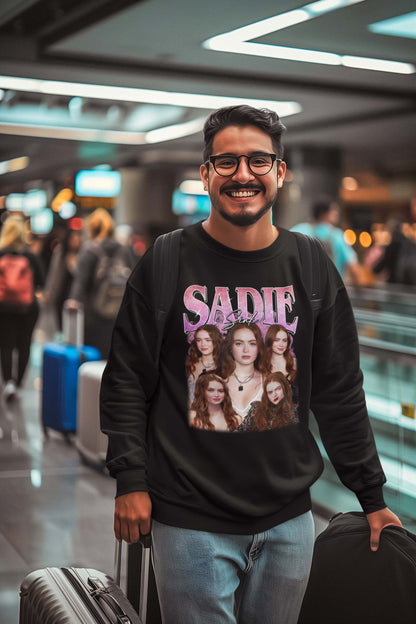 Sadie Sink Vintage Style Graphic T-Shirt - Multiple Portrait Design