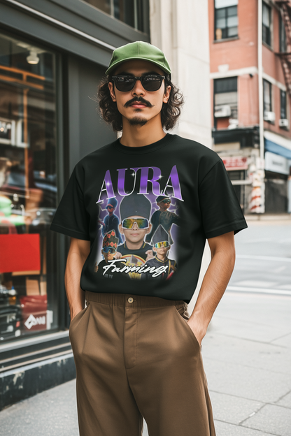 Aura Farming Hoodie with Retro Futuristic Sunglasses Design