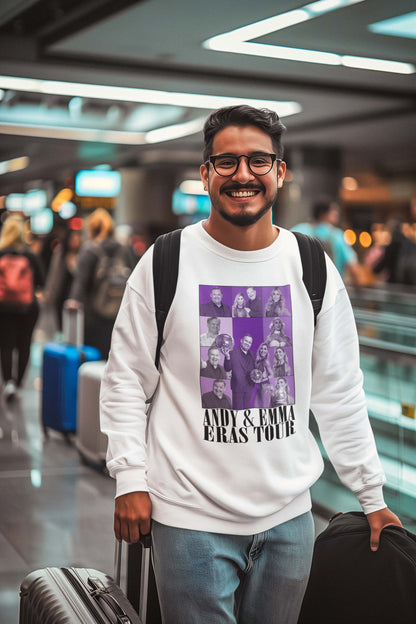 Andy & Emma Eras Tour Fan Shirt - Purple Collage Graphic Tee